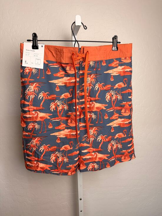 Goodfellow & Co Other - Goodfellow & Co Men’s Swim Trunks Medium Flamingo Palm Print 9” Inseam NWT